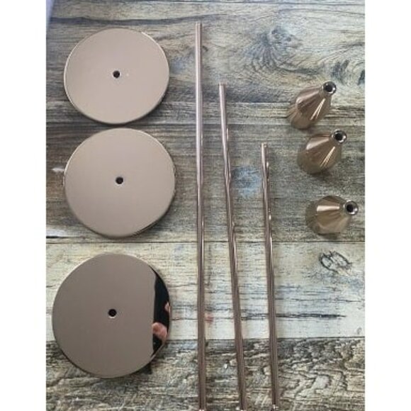 New Pink Gold Candle Holders Set of 3 for Taper Candles, Decorative Candlestic - Picture 2 of 2